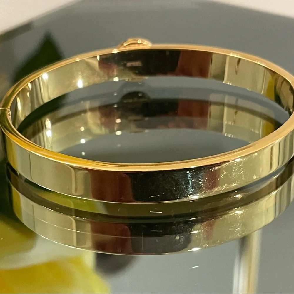 Michael Kors MK Logo Gold & Turquoise Enamel Bangle Bracelet MKJ7938710 + MK BOX - Picture 9 of 10